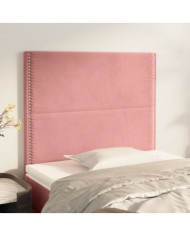 Têtes de lit 2 pcs Rose 90x5x78/88 cm Velours | Mobilier & Déco