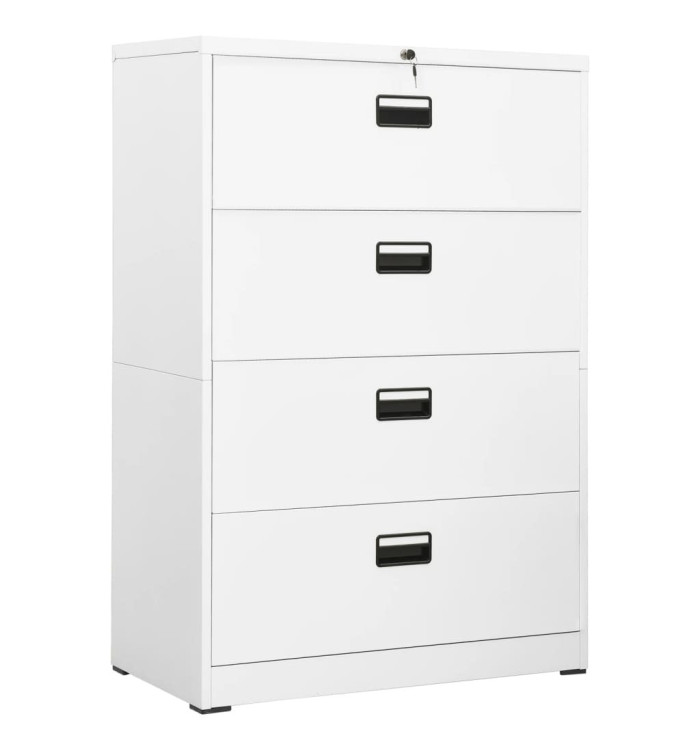 Classeur Blanc 90x46x134 cm Acier | Mobilier & Déco