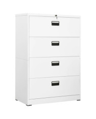 Classeur Blanc 90x46x134 cm Acier | Mobilier & Déco