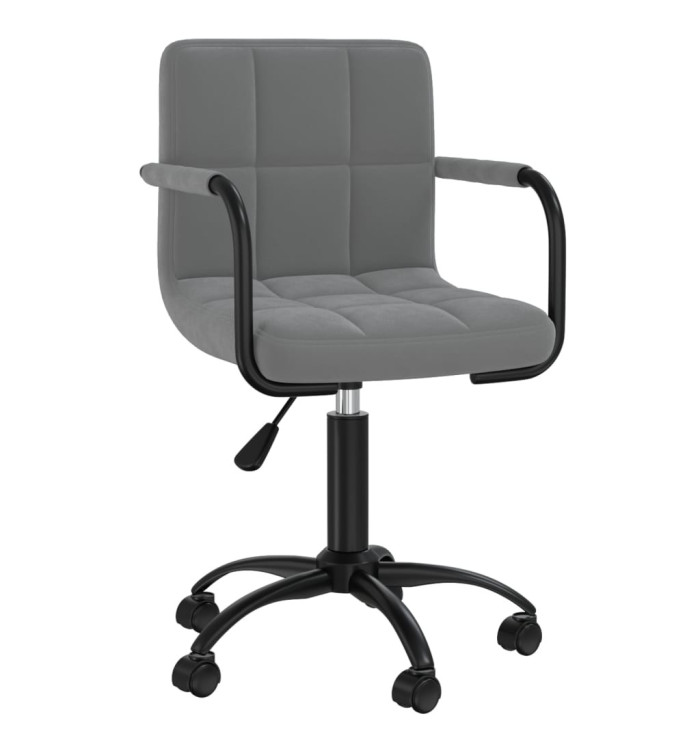 Chaise pivotante de salle à manger Gris foncé Velours | Mobilier & Déco