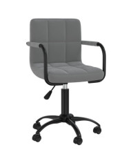 Chaise pivotante de salle à manger Gris foncé Velours | Mobilier & Déco