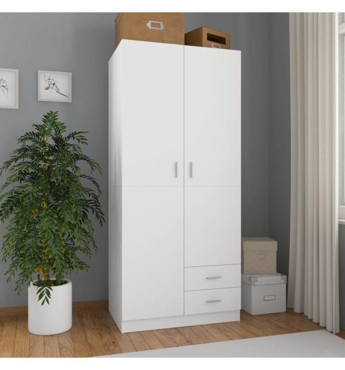 Garde-robe Blanc 80x52x180 cm Bois d’ingénierie | Mobilier & Déco