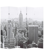 Cloison de séparation pliable 200x170 cm New York Noir et blanc | Mobilier & Déco