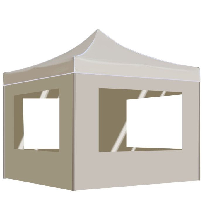 Tente de réception pliable avec parois Aluminium 3 x 3 m Crème | Mobilier & Déco