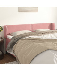 Tête de lit avec oreilles Rose 183x23x78/88 cm Velours | Mobilier & Déco