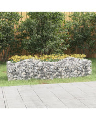 Lit surélevé à gabions arqué 200x50x50 cm Fer galvanisé | Mobilier & Déco