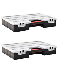 Boîtes d'assortiment 2 pcs 460x325x80 mm plastique | Mobilier & Déco