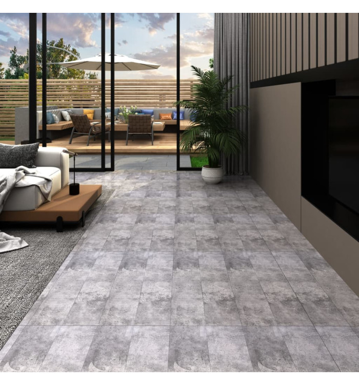 Dalles de plancher PVC autoadhésif 5,21 m² 2 mm marron ciment | Mobilier & Déco