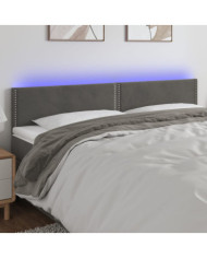 Tête de lit à LED Gris foncé 180x5x78/88 cm Velours | Mobilier & Déco