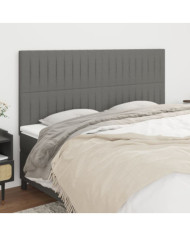 Têtes de lit 4 pcs Gris foncé 80x5x78/88 cm Tissu | Mobilier & Déco