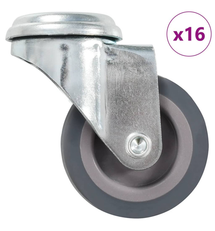 16 pcs Roulettes pivotantes à trou de boulon 50 mm | Mobilier & Déco