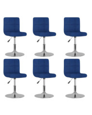 Chaises pivotantes à manger lot de 6 bleu tissu | Mobilier & Déco