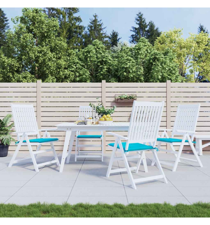 Coussins de chaise de jardin lot de 4 turquoise 40x40x4cm tissu | Mobilier & Déco