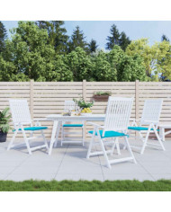 Coussins de chaise de jardin lot de 4 turquoise 40x40x4cm tissu | Mobilier & Déco