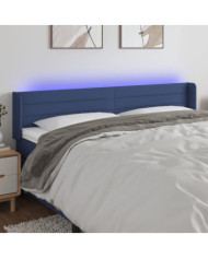 Tête de lit à LED Bleu 183x16x78/88 cm Tissu | Mobilier & Déco