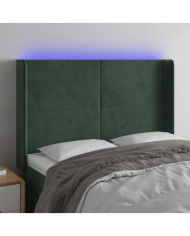 Tête de lit à LED Vert foncé 147x16x118/128 cm Velours | Mobilier & Déco