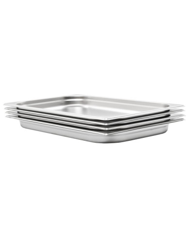 Récipients Gastronorm 4 pcs GN 1/1 40 mm Acier inoxydable | Mobilier & Déco