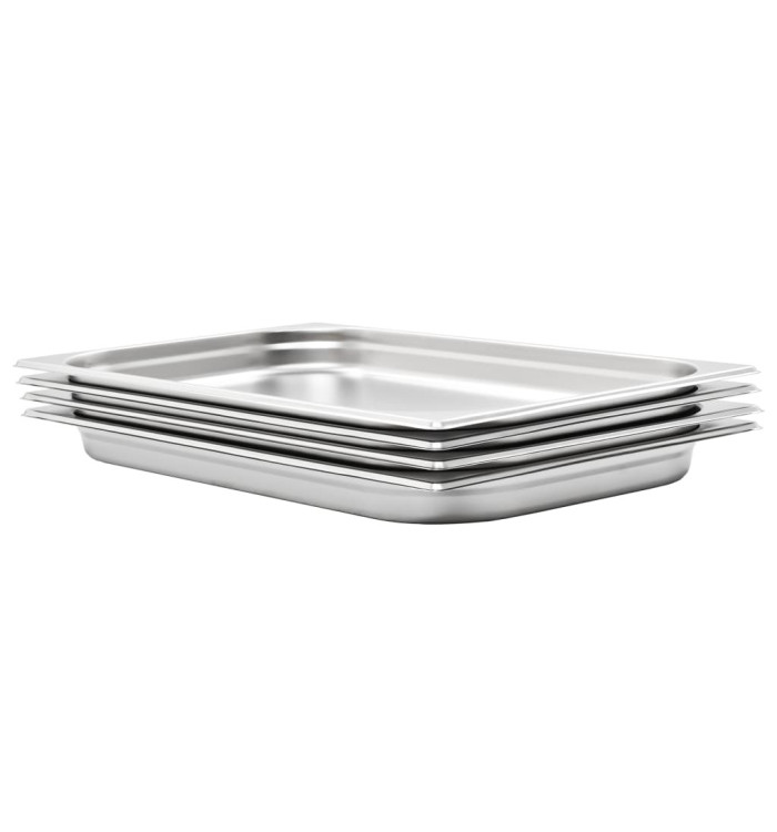 Récipients Gastronorm 4 pcs GN 1/1 40 mm Acier inoxydable | Mobilier & Déco