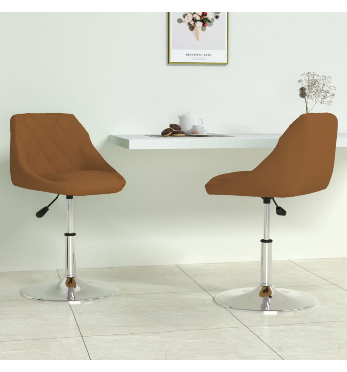 Chaises pivotantes à manger lot de 2 Marron Velours | Mobilier & Déco
