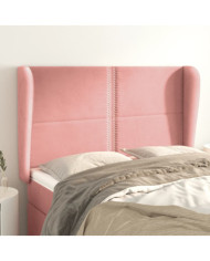 Tête de lit avec oreilles Rose 147x23x118/128 cm Velours | Mobilier & Déco