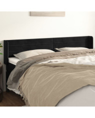 Tête de lit avec oreilles Noir 163x16x78/88 cm Velours | Mobilier & Déco