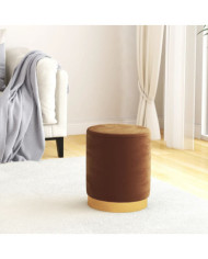 Tabouret de rangement rond Marron Velours | Mobilier & Déco