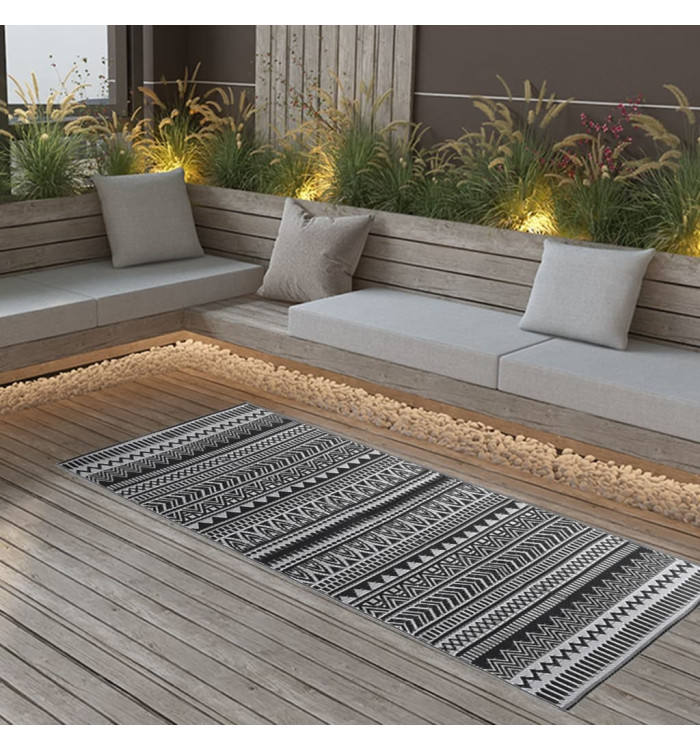 Tapis d'extérieur ARAKIL Noir 80x150 cm PP | Mobilier & Déco