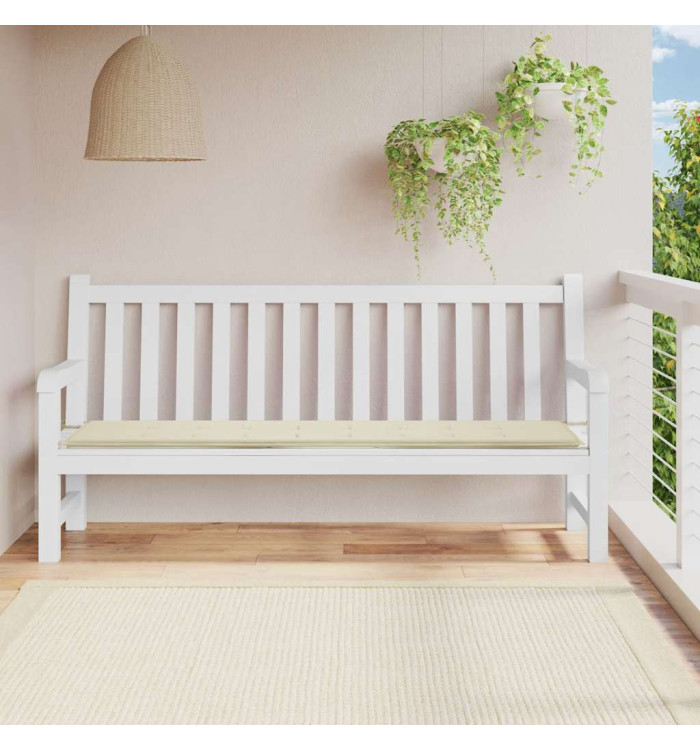 Coussin de banc de jardin crème 200x50x4 cm tissu oxford | Mobilier & Déco