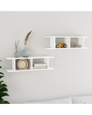 Étagères murales 2 pcs Blanc 75x18x20 cm bois d'ingénierie | Mobilier & Déco