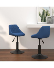 Chaises pivotantes à manger lot de 2 bleu velours | Mobilier & Déco
