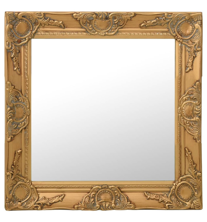 Miroir mural style baroque 50x50 cm Doré | Mobilier & Déco