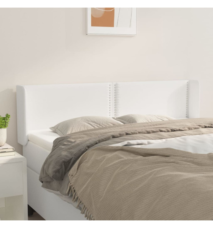 Tête de lit avec oreilles Blanc 147x16x78/88 cm Similicuir | Mobilier & Déco