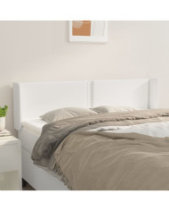 Tête de lit avec oreilles Blanc 147x16x78/88 cm Similicuir | Mobilier & Déco