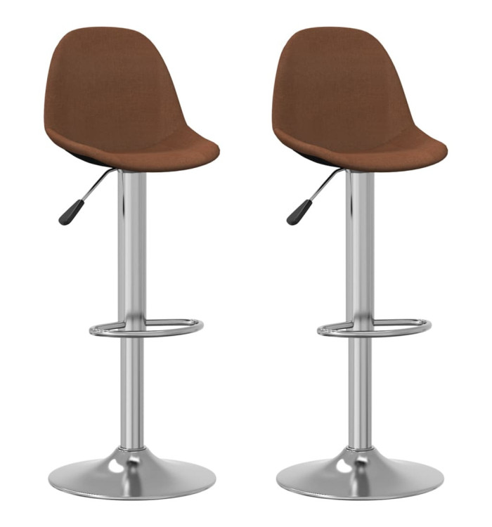 Tabourets de bar lot de 2 marron tissu | Mobilier & Déco