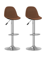 Tabourets de bar lot de 2 marron tissu | Mobilier & Déco