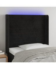 Tête de lit à LED Noir 83x16x118/128 cm Velours | Mobilier & Déco