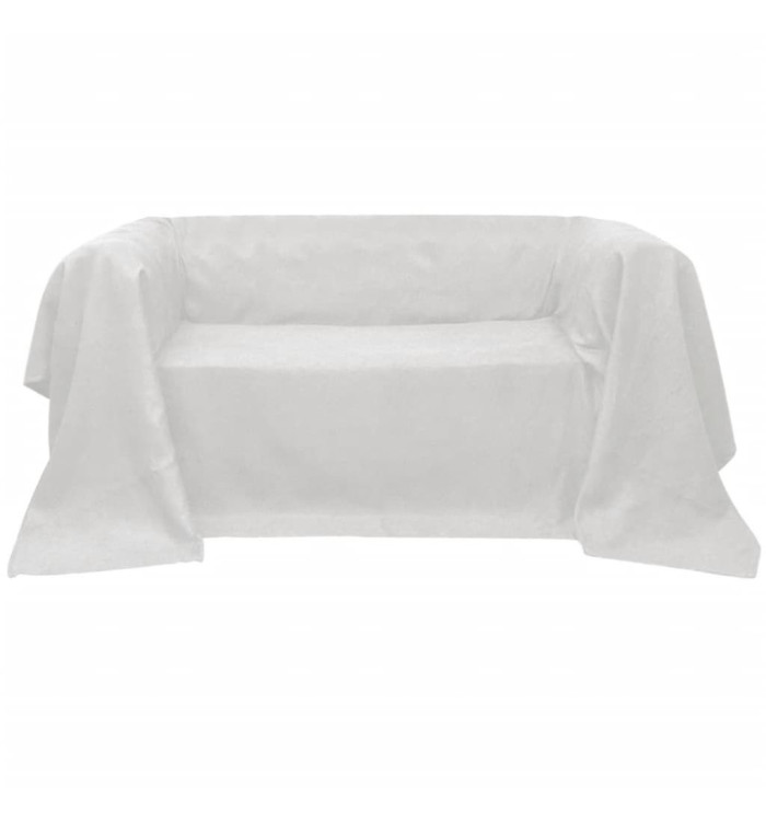 Housse de canapé Micro-suède Crème 210x280 cm | Mobilier & Déco