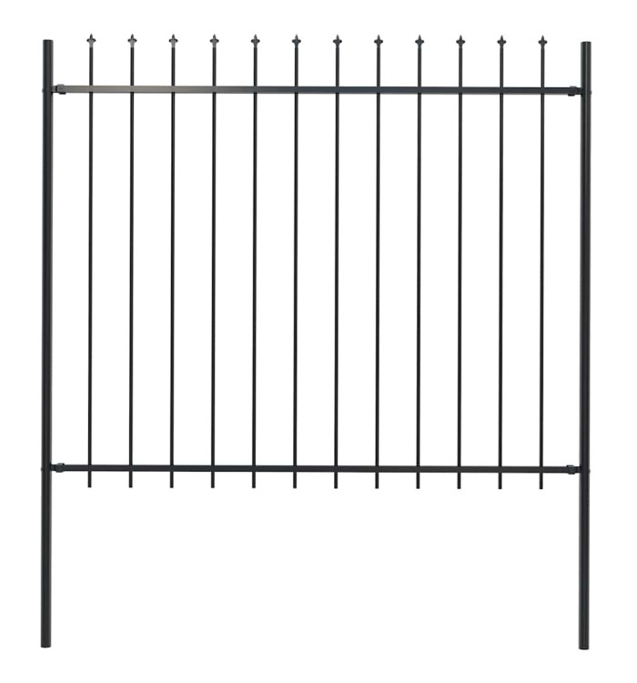 Clôture de jardin avec dessus en lance Acier 1,8 m Noir | Mobilier & Déco