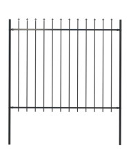 Clôture de jardin avec dessus en lance Acier 1,8 m Noir | Mobilier & Déco