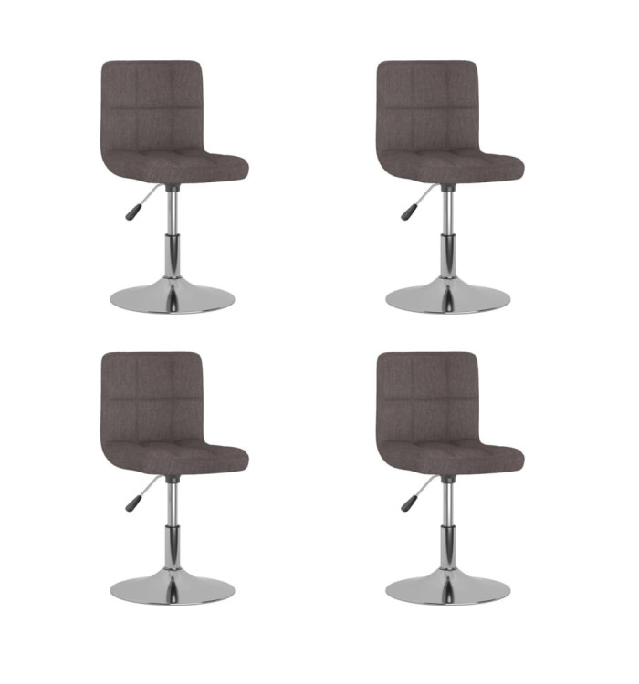 Chaises pivotantes à manger lot de 4 taupe tissu | Mobilier & Déco