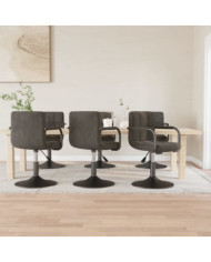 Chaises pivotantes à manger lot de 6 gris foncé velours | Mobilier & Déco