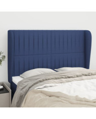 Tête de lit avec oreilles Bleu 147x23x118/128 cm Tissu | Mobilier & Déco