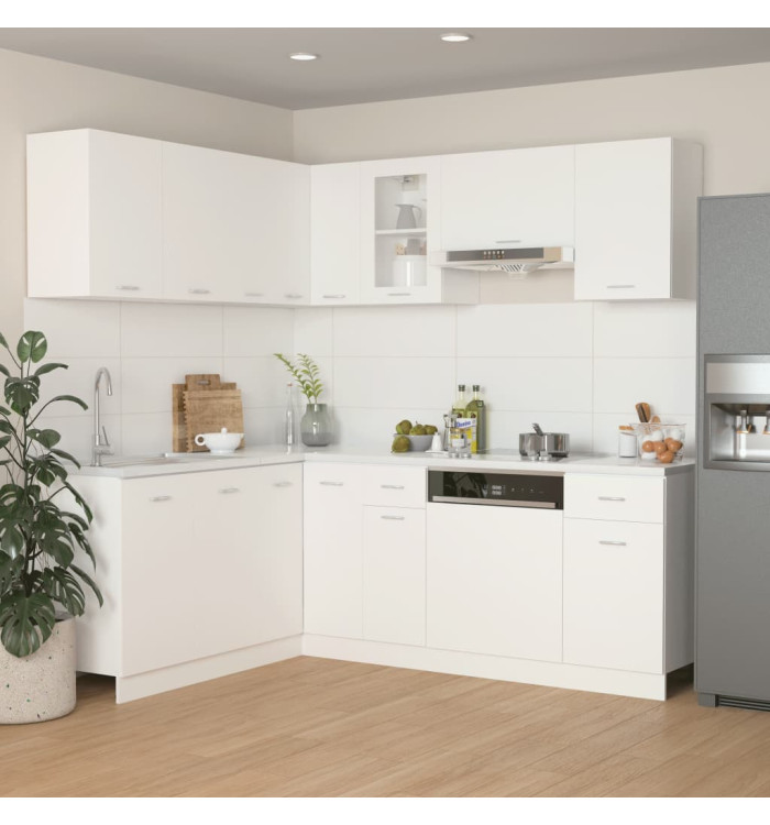 Ensemble de meubles de cuisine 11 pcs Blanc Aggloméré | Mobilier & Déco