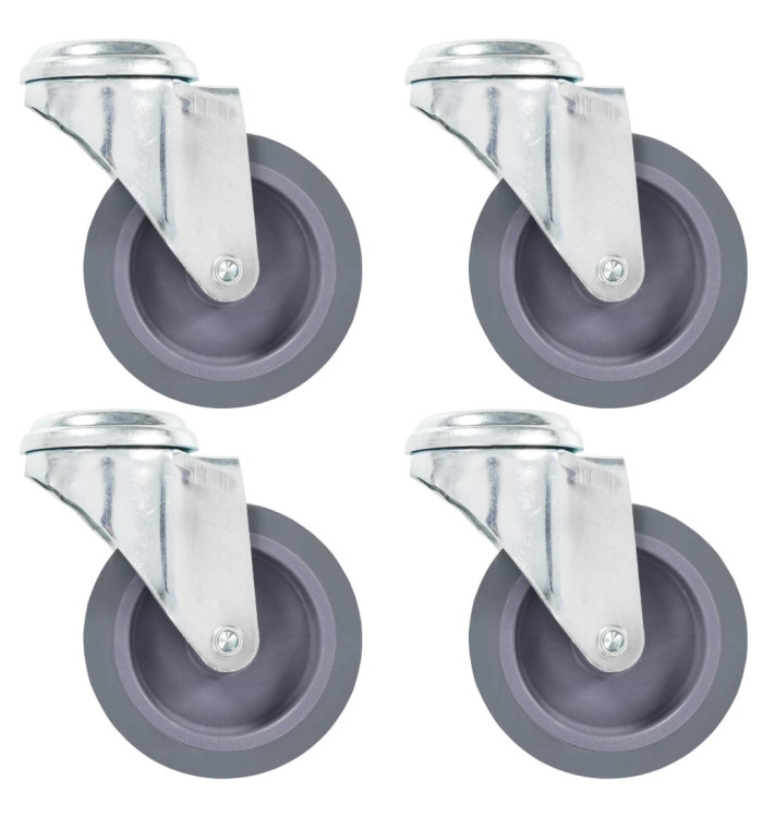 4 pcs Roulettes pivotantes à trou de boulon 75 mm | Mobilier & Déco