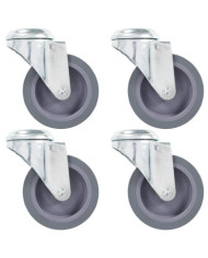 4 pcs Roulettes pivotantes à trou de boulon 75 mm | Mobilier & Déco