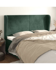 Tête de lit avec oreilles Vert foncé 183x23x118/128 cm Velours | Mobilier & Déco