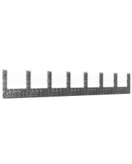 Panier de gabion en forme de U avec 8 poteaux Fer 860x20x150 cm | Mobilier & Déco