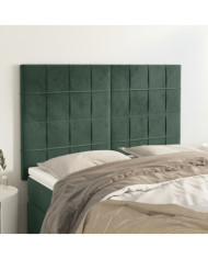 Têtes de lit 4 pcs Vert foncé 72x5x78/88 cm Velours | Mobilier & Déco