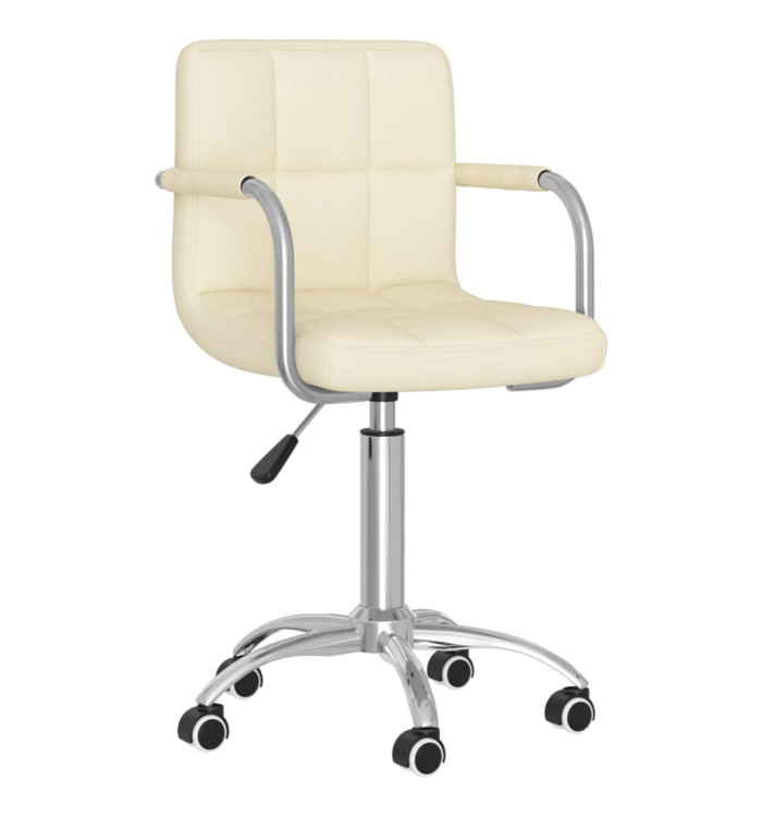 Chaise pivotante de salle à manger Crème Tissu | Mobilier & Déco