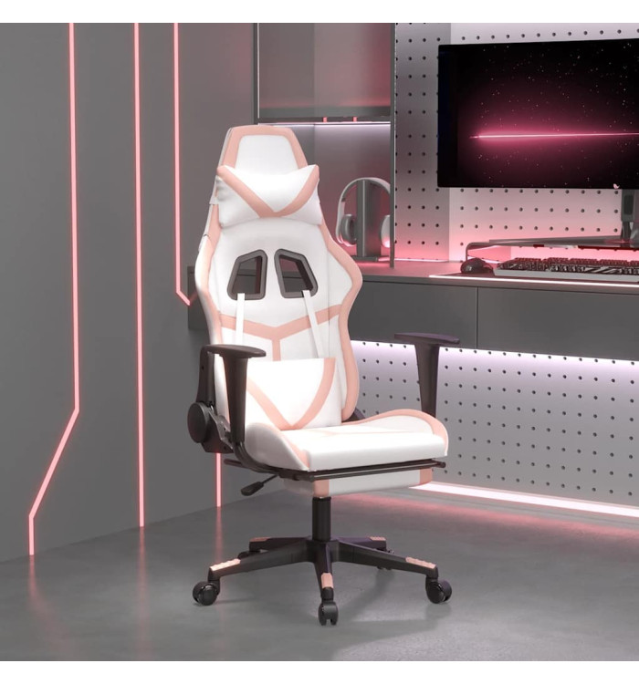 Chaise de jeu de massage avec repose-pied BlancetRose Similicuir | Mobilier & Déco